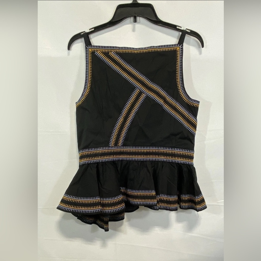 White House Black Market Black Peplum Top with Embroidery - Picture 5 of 10